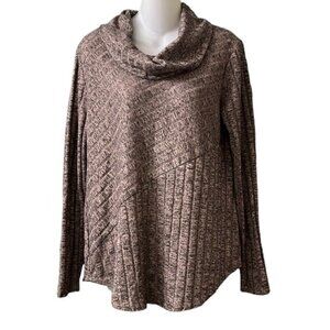 Fortune + Ivy Grayish Pink Ribbed Knit Cowl Neck Sweater NWOT